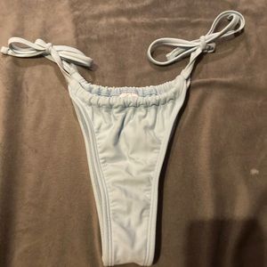 Tie side blue bikini bottoms